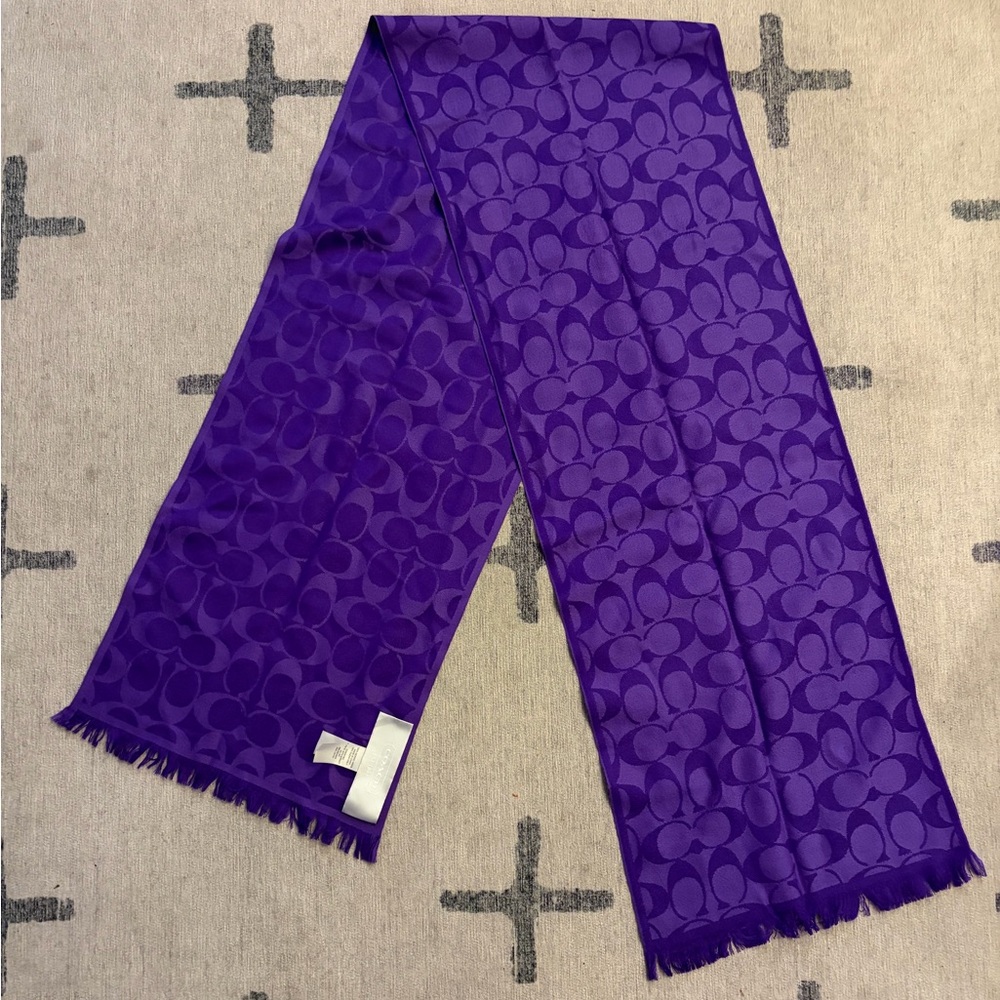 COACH Signature Purple lightweight wrap/scarf